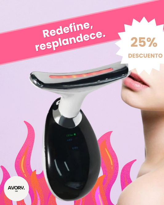 💎 Avory Diamond™ | Masajeador Facial & Cuello LED Antiedad