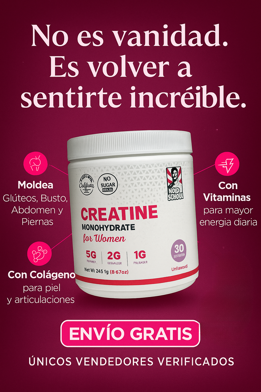✨ Creatina™ For Women I Energía, firmeza y curvas reales desde adentro.